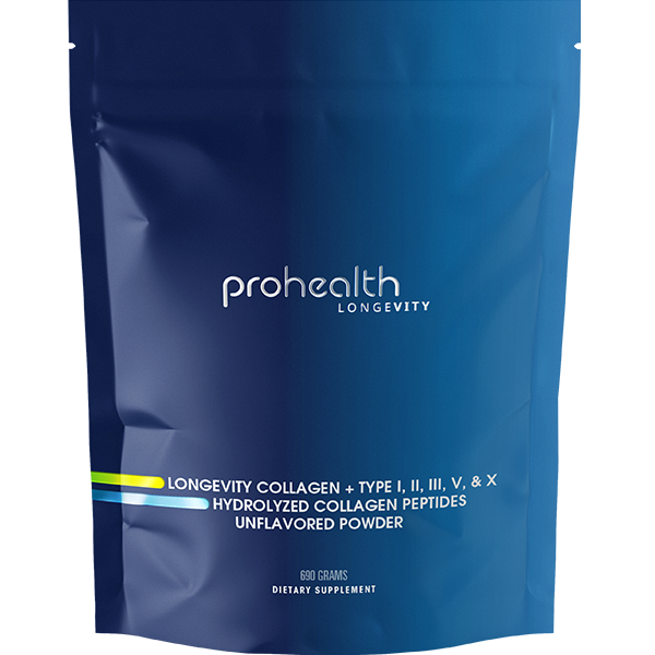 Produktbild: Longevity Collagen + Typ I, II, III, V und X, hydrolysierte Kollagenpeptide, geschmacksneutrales Pulver