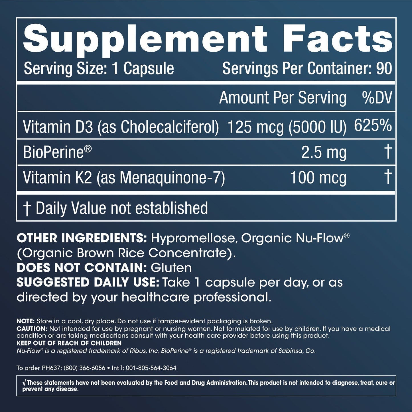
                  
                    Vitamin D3 + K2 Supplement Facts and Label Information
                  
                